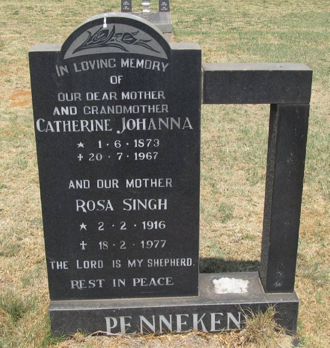 PENNEKEN Catherine Johanna 1873-1967 :: SINGH Rosa 1916-1977