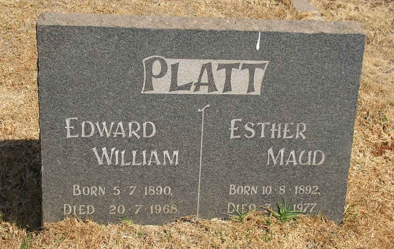 PLATT Edward William 1890-1968 &amp; Esther  Maud 1892-1977