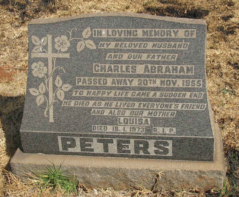 PETERS Charles Ahraham -1955 &amp; Louisa -1973