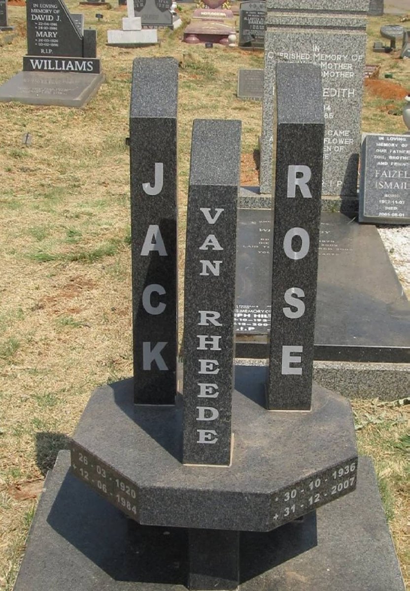 RHEEDE Jack, van 1920-1984 &amp; Rose 1936-2007