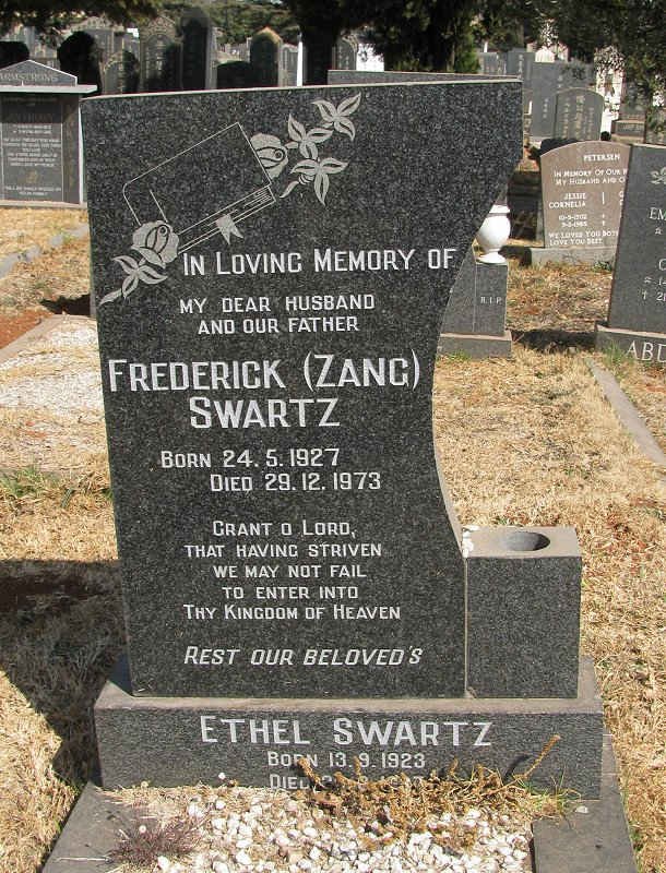 SWARTZ Frederick 1927-1973 &amp; Ethel 1923-