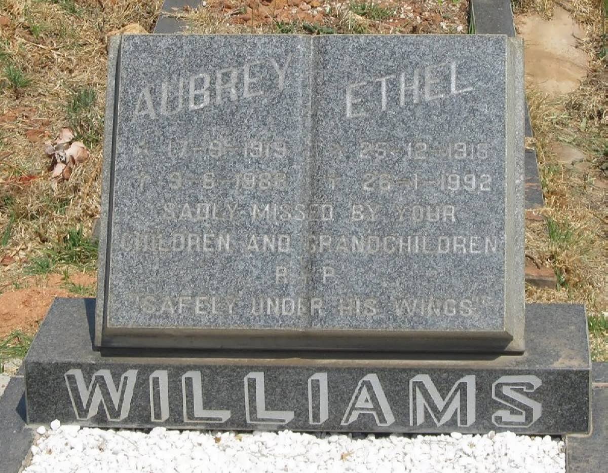 WILLIAMS Aubrey 1919-1988 &amp; Ethel 1916-1992