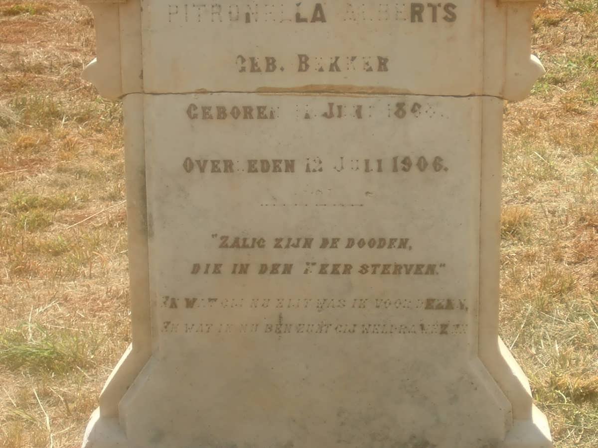 ALBERTS Cornelia Elizabeth Pitronella nee BEKKER 1860-1906
