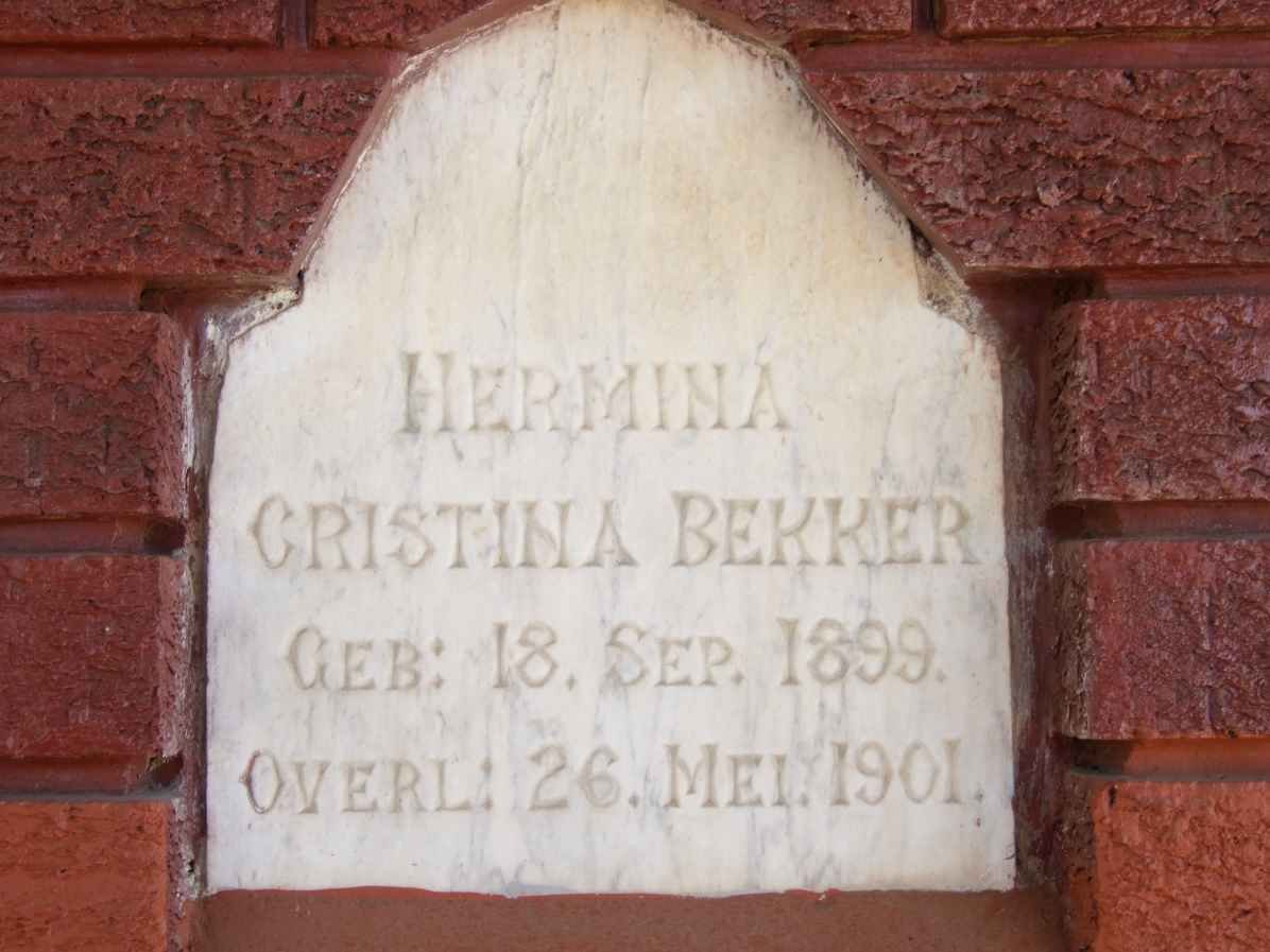 BEKKER Hermina Christina 1899-1901