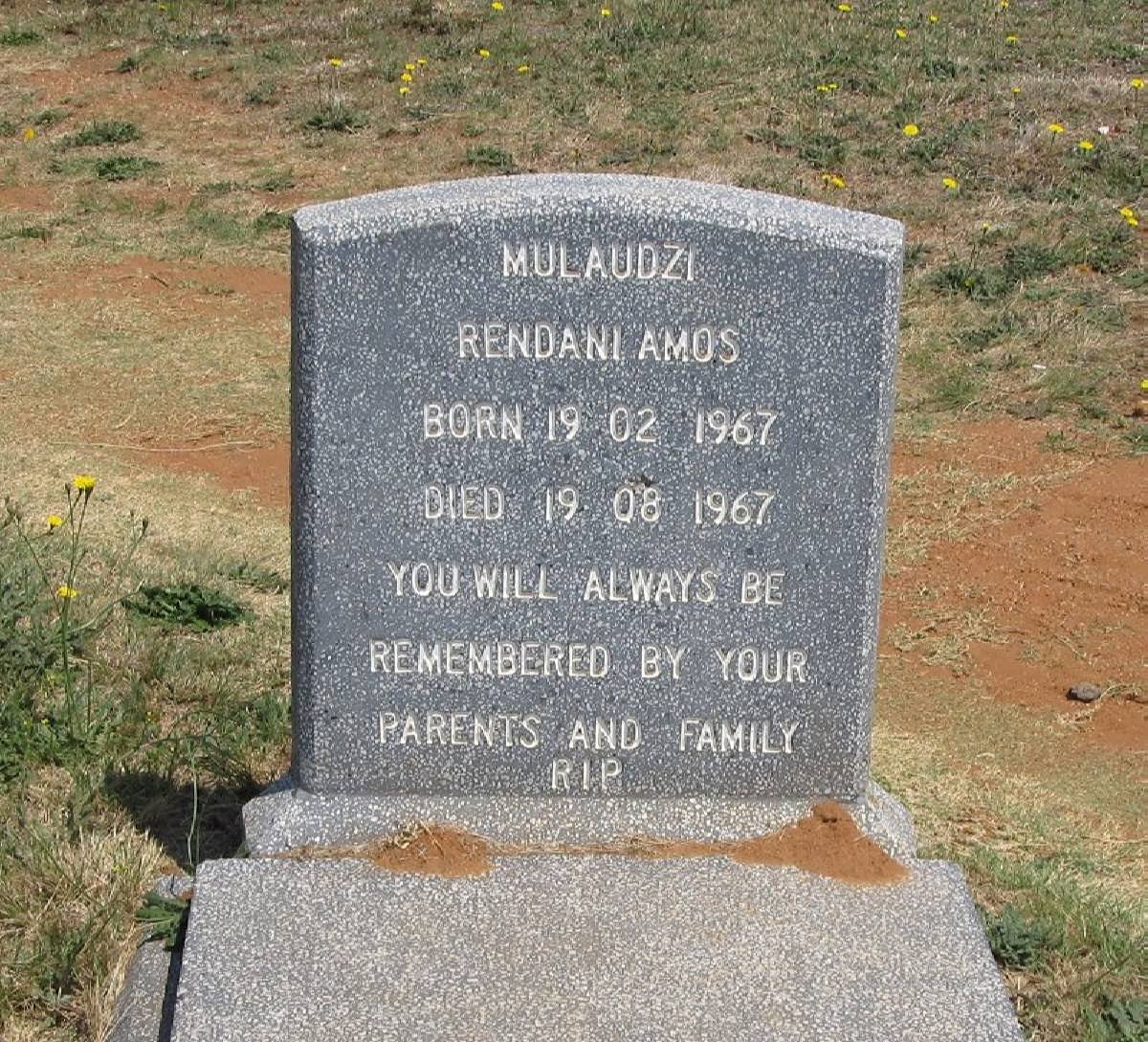 MULAUDZI Rendani Amos 1967-1967
