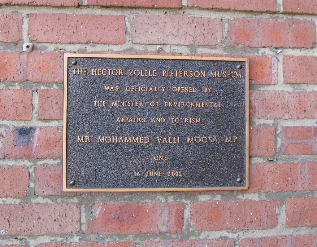 02. Plaque on Hector Zolile PIETERSON Museum