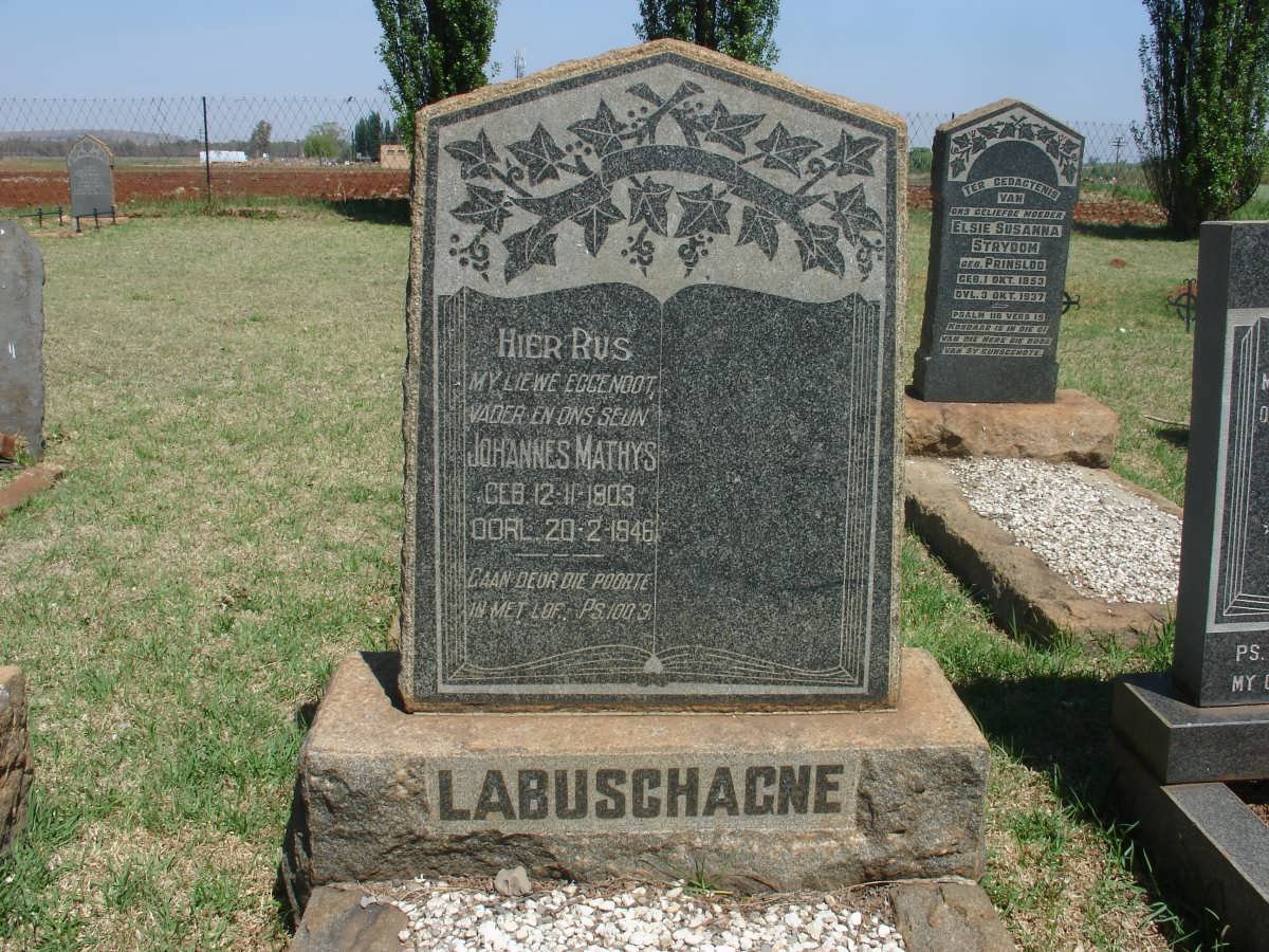 LABUSCHAGNE Johannes Mathys 1903-1946