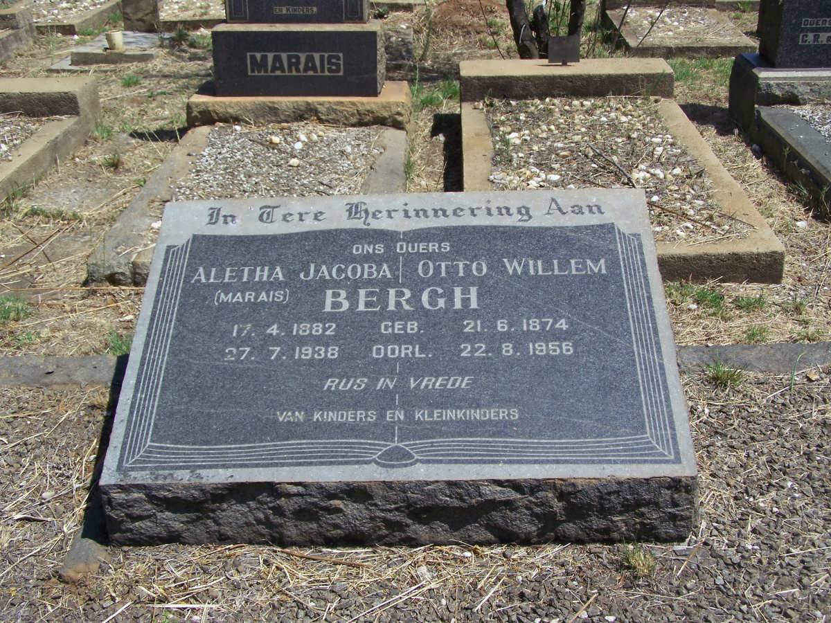 BERGH Otto Willem 1874-1956 &amp; Aletha Jacoba MARAIS 1882-1938