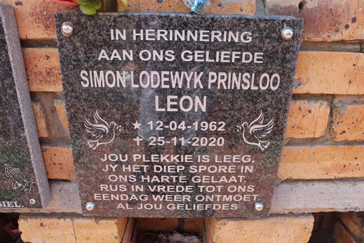 PRINSLOO Simon Lodewyk 1962-2020