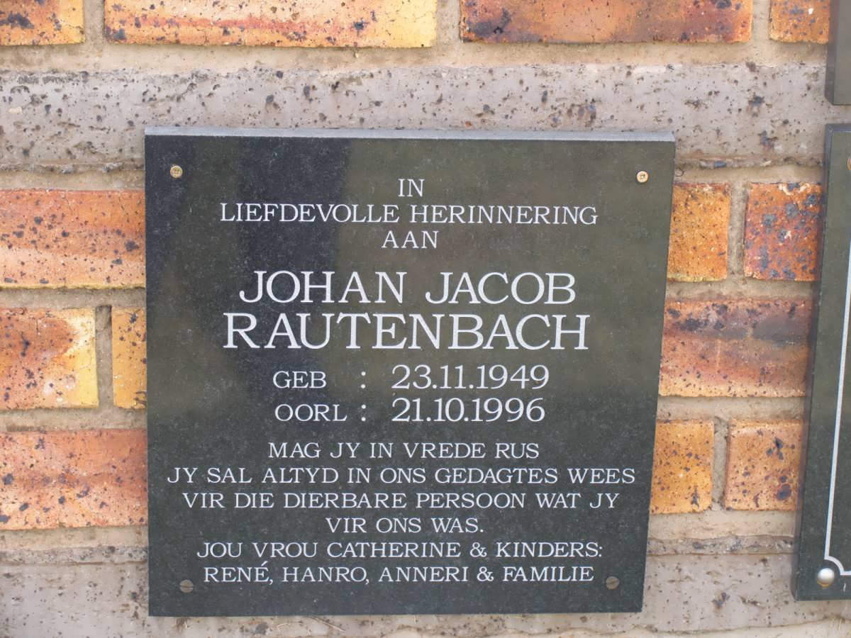 RAUTENBACH Johan Jacob 1949-1996