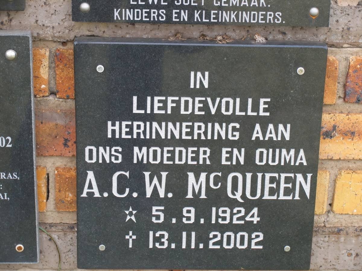 McQUEEN A.C.W. 1924-2002