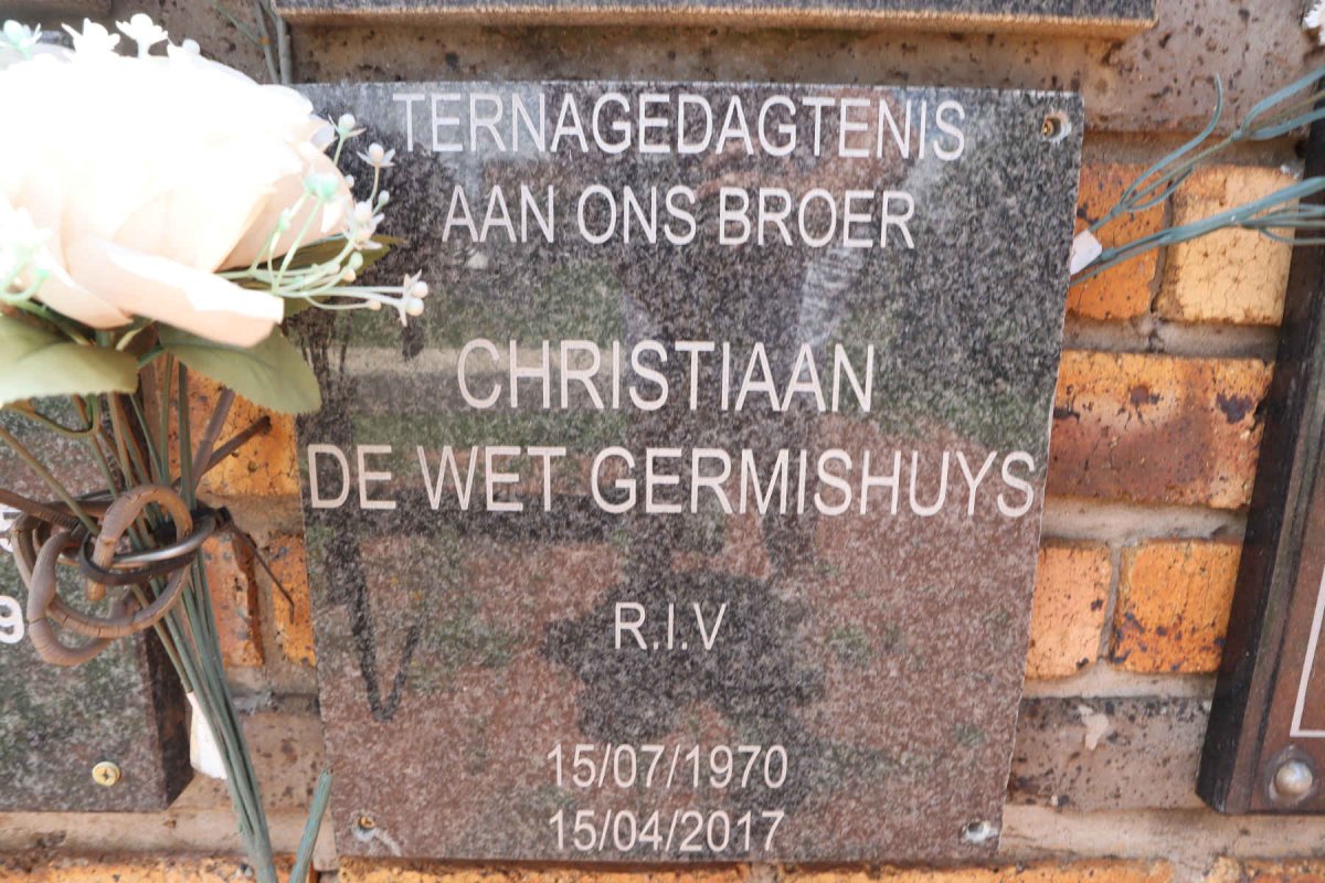 GERMISHUYS Christiaan De Wet 1970-2017