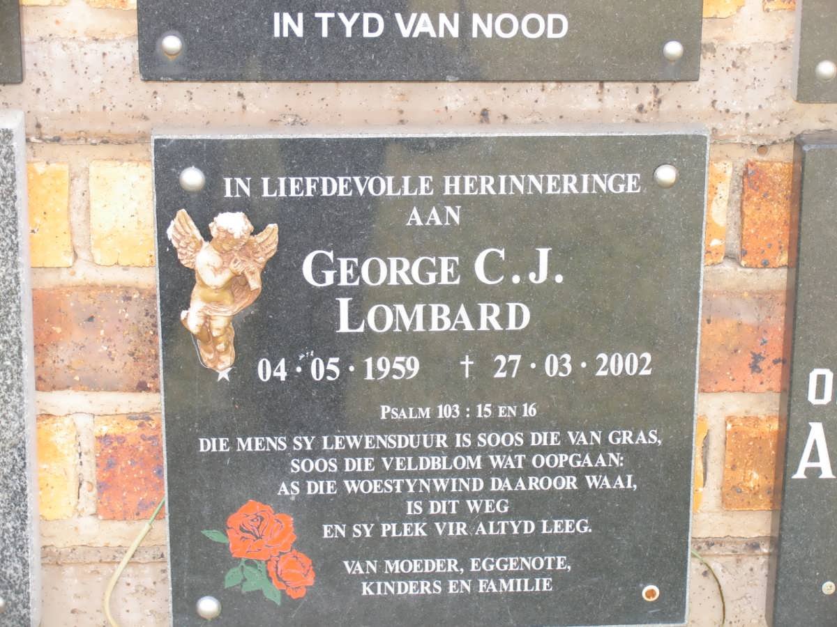 LOMBARD George C.J. 1959-2002