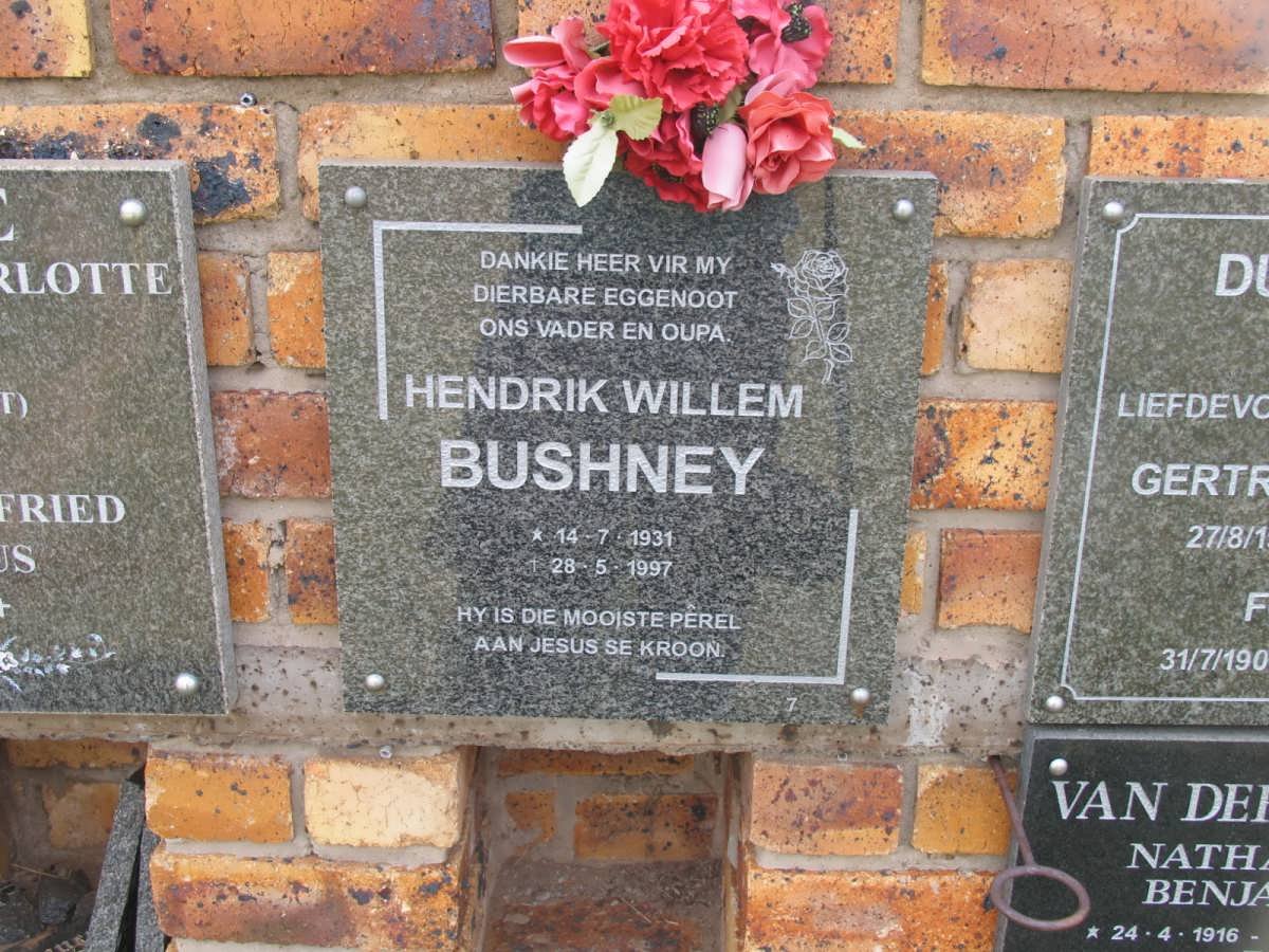 BUSHNEY Hendrik Willem 1931-1997