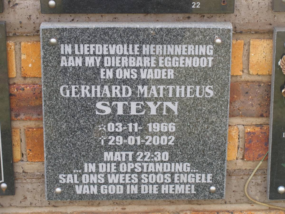 STEYN Gerhard Mattheus 1966-2002