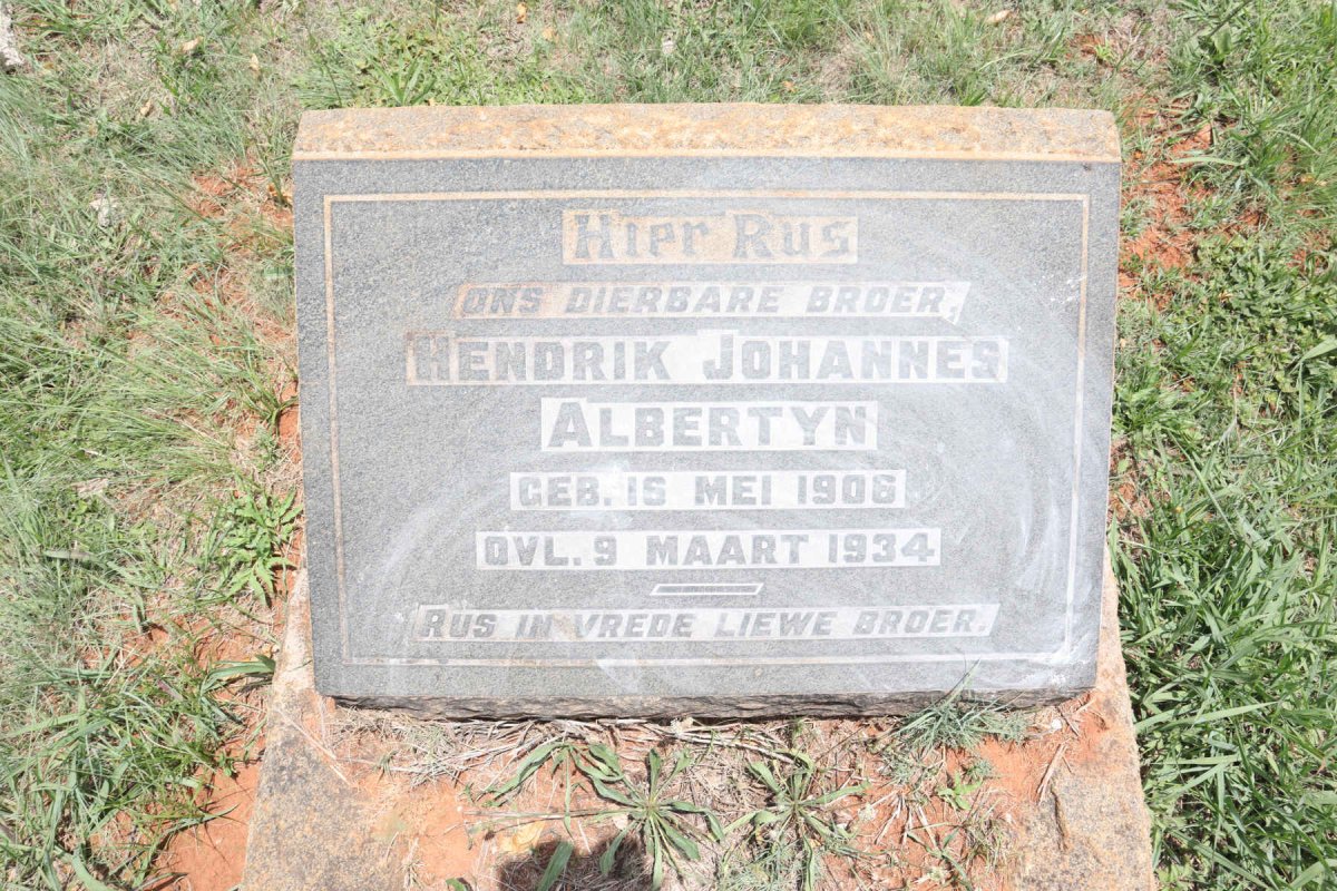 ALBERTYN Hendrik Johannes 1906-1934