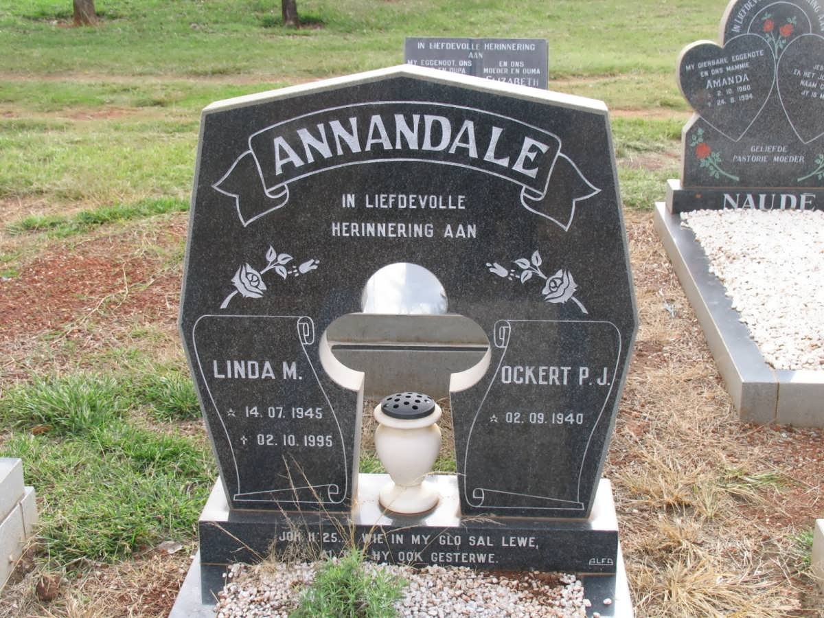 ANNANDALE Ockert P.J. 1940-  &amp; Linda M. 1945-1995