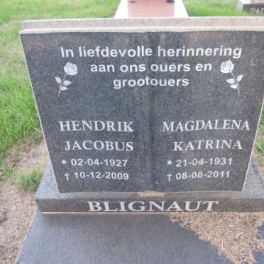 BLIGNAUT Hendrik Jacobus 1927-2009 & Magdalena Katrina 1931-2011