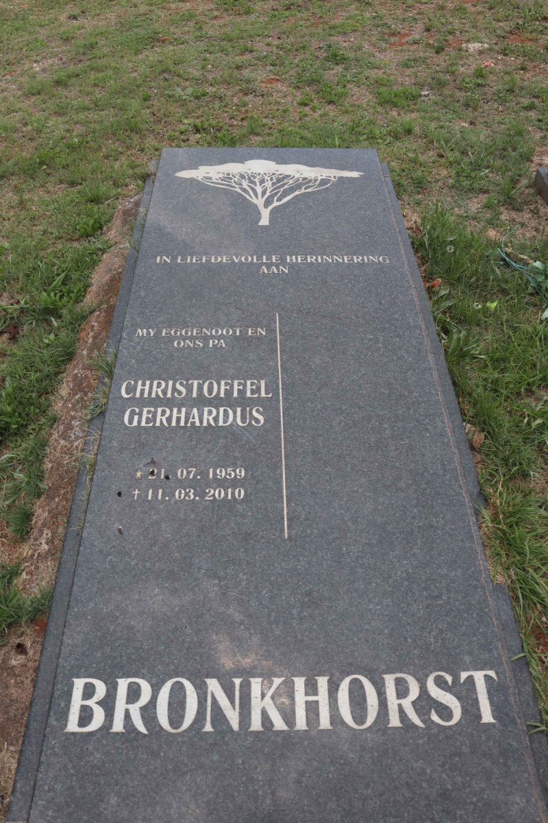 BRONKHORST Christoffel Gerhardus 1959-2010