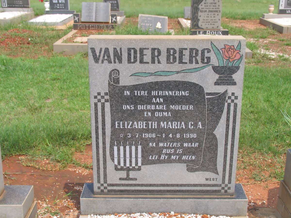 BERG Elizabeth Maria C.A., van der 1906-1990