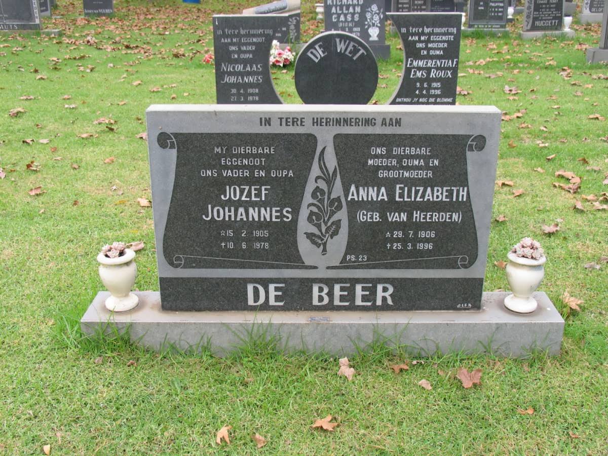 BEER Jozef Johannes, de 1905-1978 &amp; Anna Elizabeth van HEERDEN 1906-1996