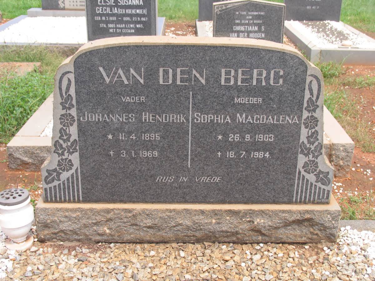 BERG Johannes Hendrik, van den 1895-1969 &amp; Sophia Magdalena 1903-1984