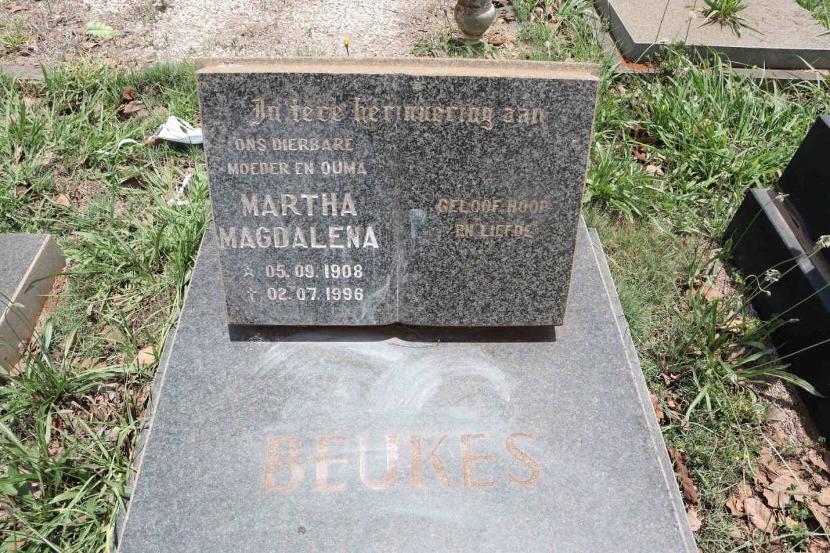 BEUKES Martha Magdalena 1908-1996