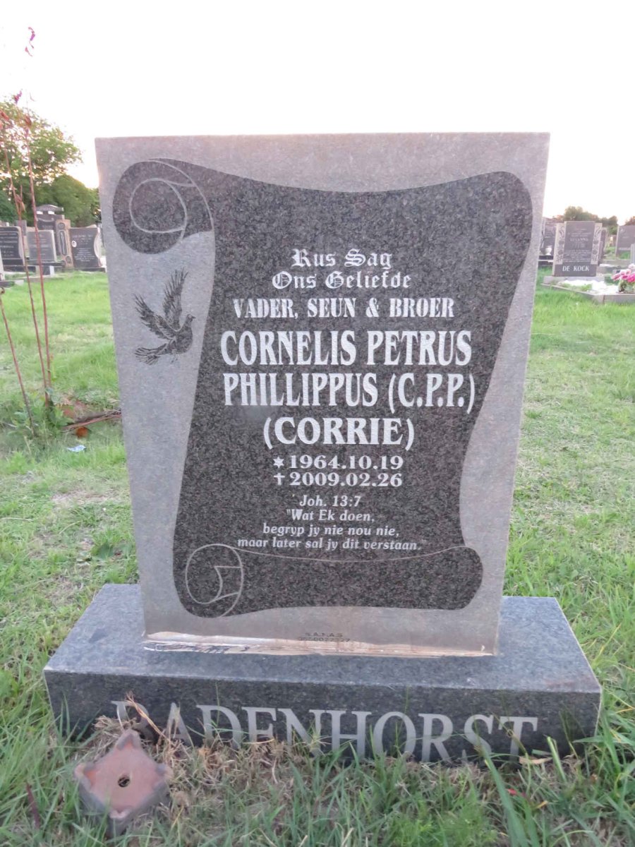 BADENHORST Cornelis Petrus Phillippus 1964-2009