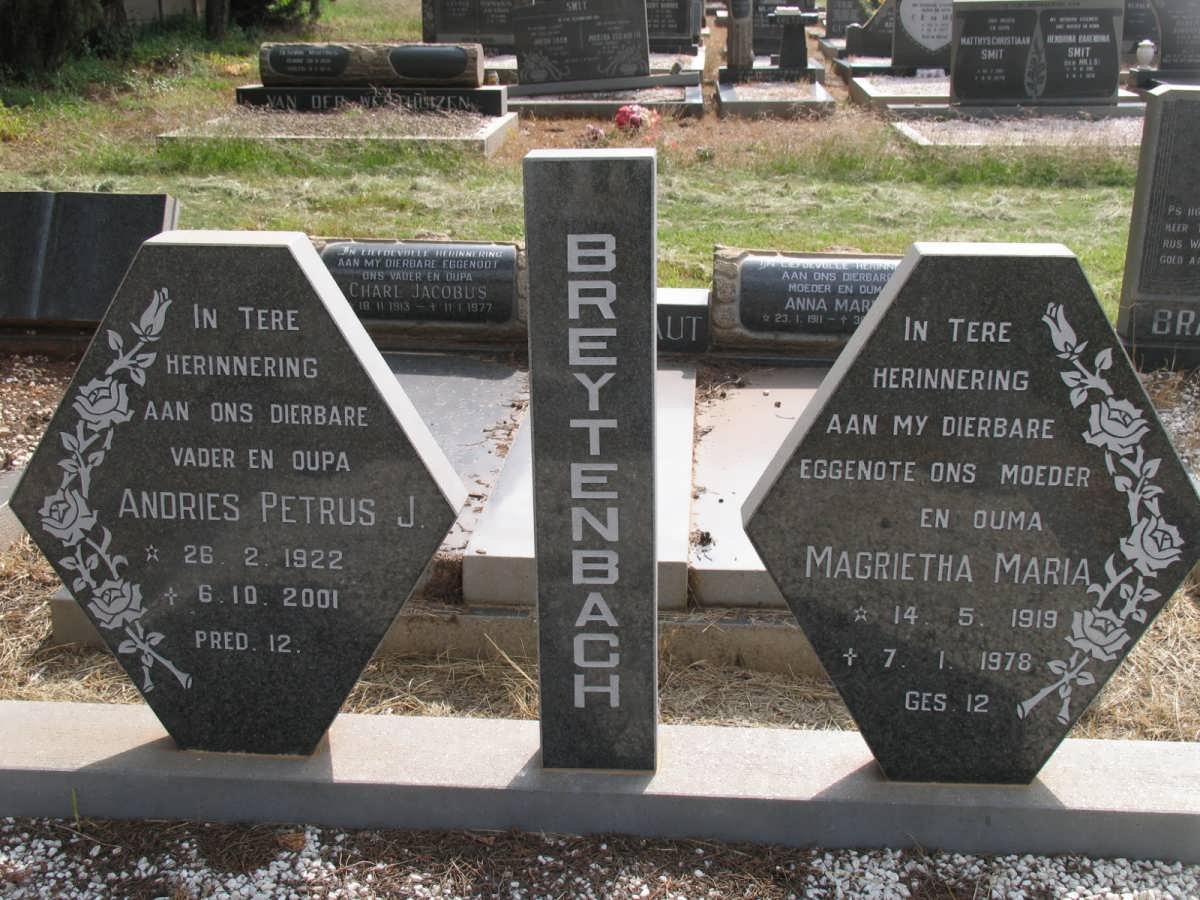 BREYTENBACH Andries Petrus J. 1922-2001 &amp; Magrietha Maria 1919-1978