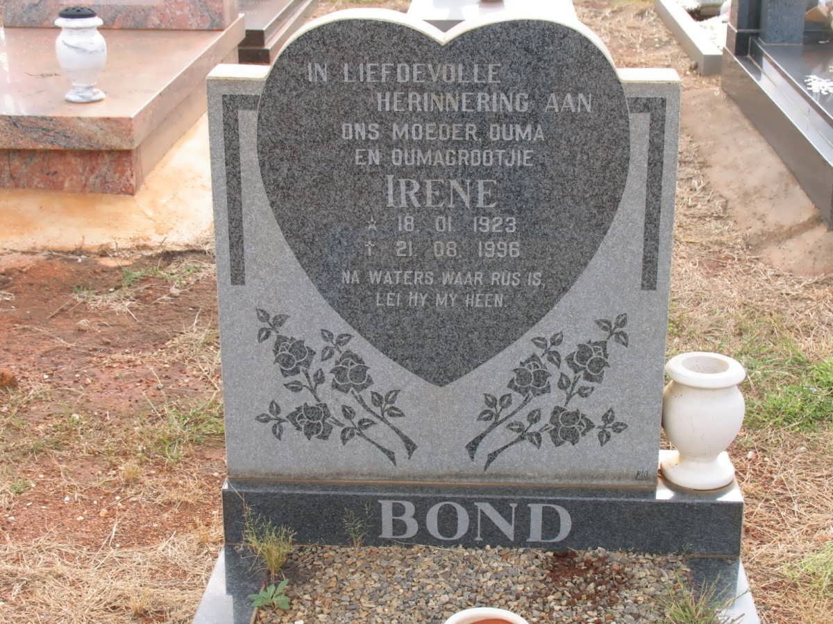 BOND Irene 1923-1996