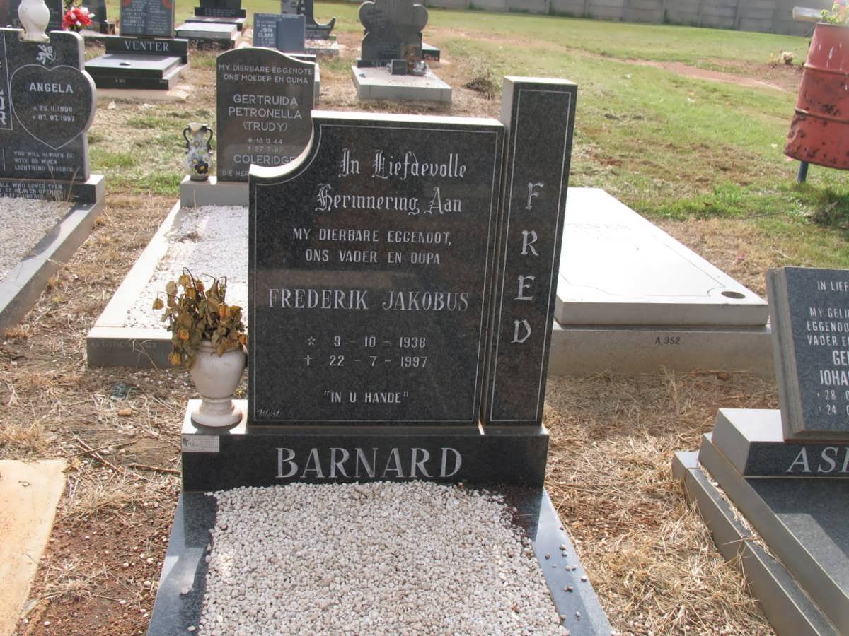 BARNARD Frederik Jakobus 1938-1997