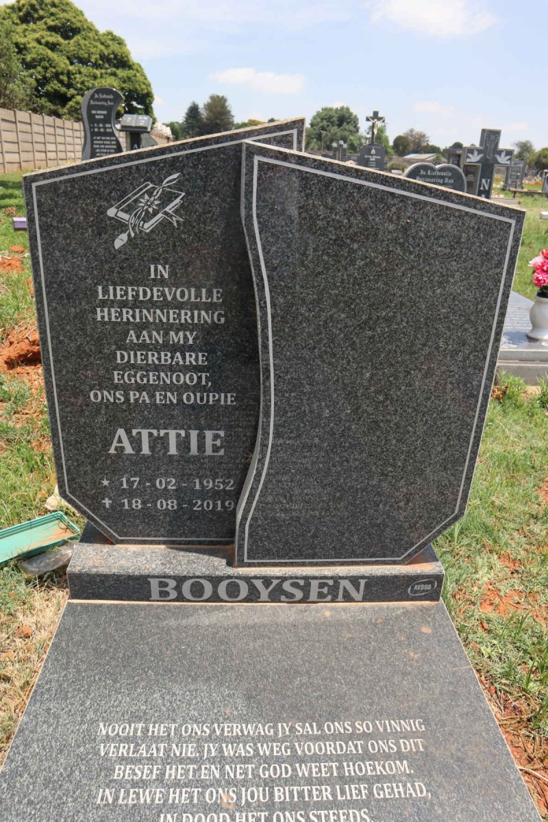 BOOYSEN Attie 1952-2019