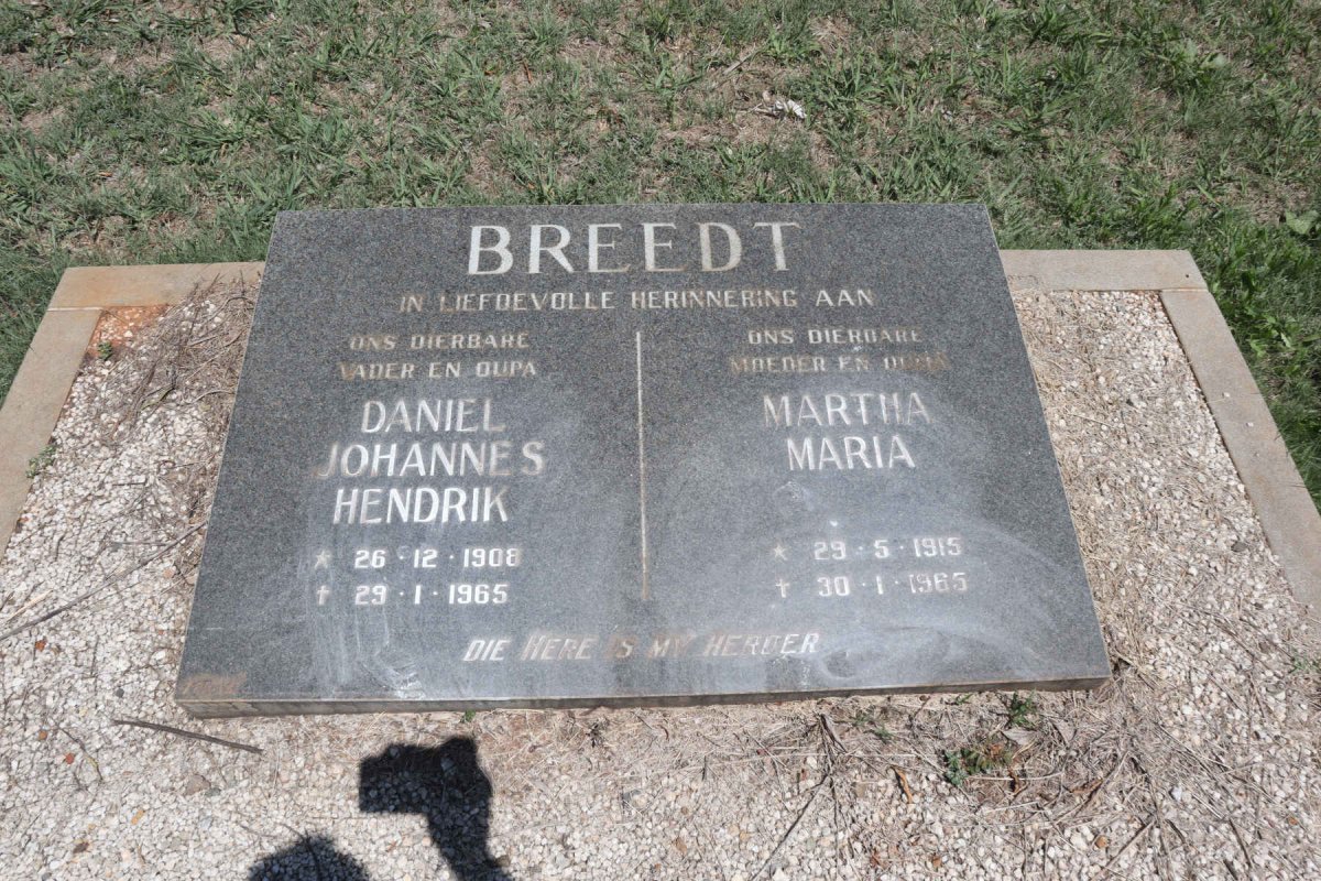 BREEDT Daniel Johannes Hendrik 1908-1965 & Martha Maria 1915-1965