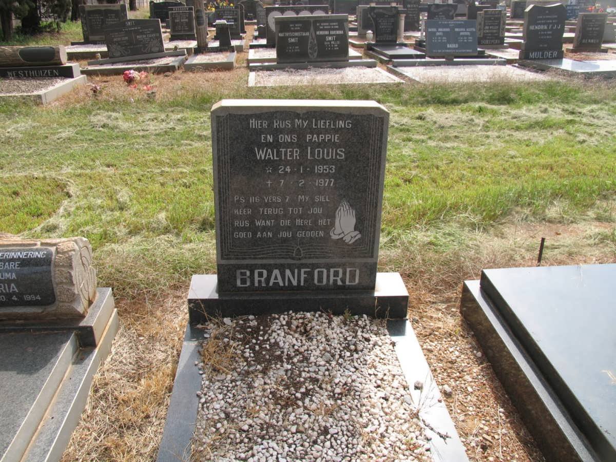 BRANFORD Walter Louis 1953-1977