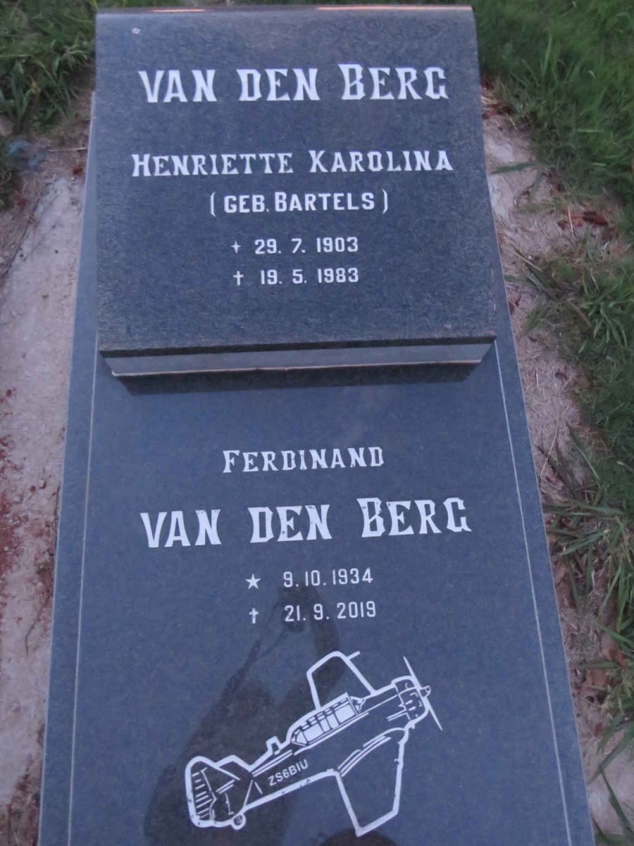 BERG Ferdinand, van den 1934-2019 & Henriette Karolina BARTELS 1903-1983