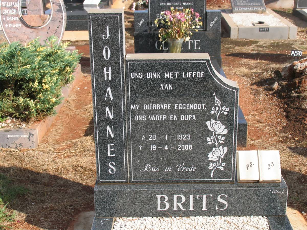BRITS Johannes 1923-2000