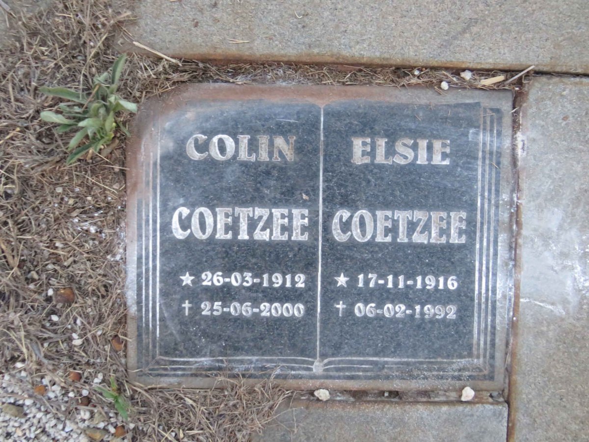 COETZEE Colin 1912-2000 & Elsie 1916-1992