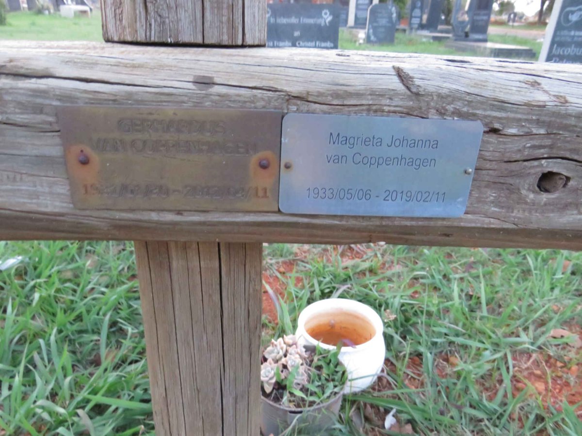 COPPENHAGEN Gerhardus, van 1931-2012 & Magrieta Johanna 1933-2019