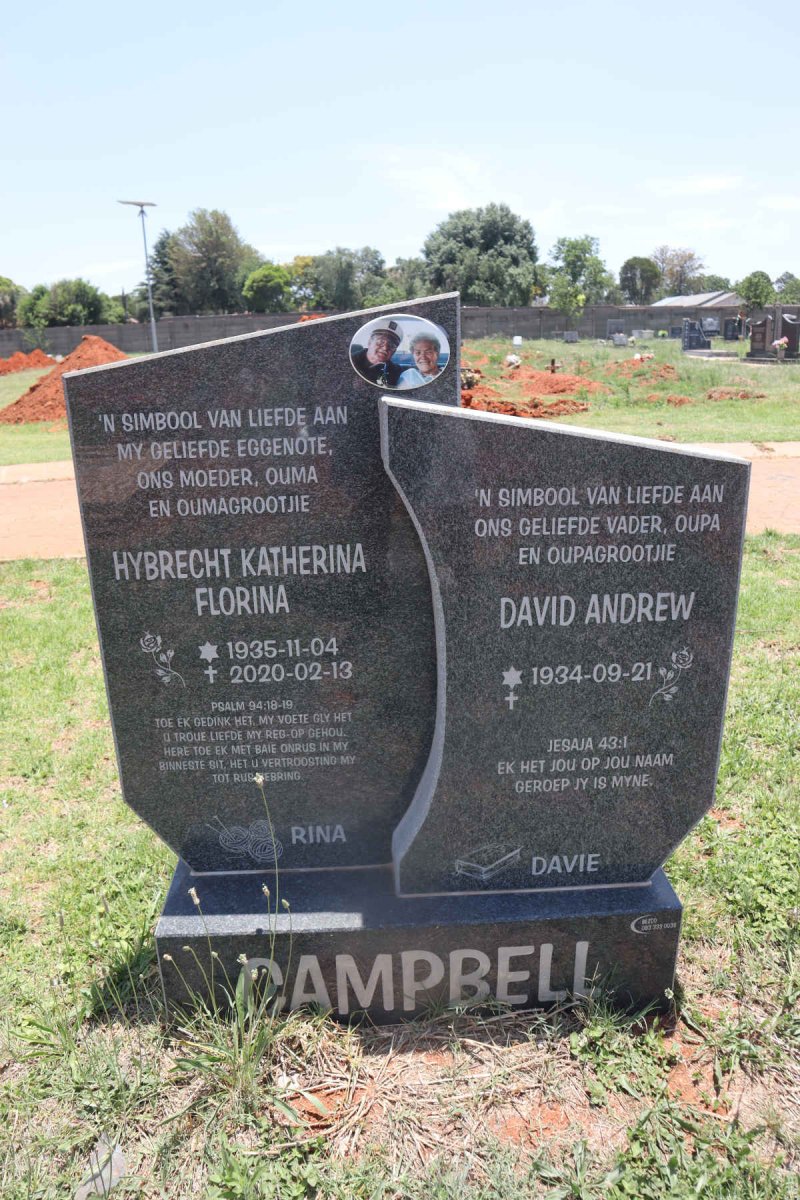CAMPBELL David Andrew 1934- & Hybrecht Katherina Florina 1935-2020