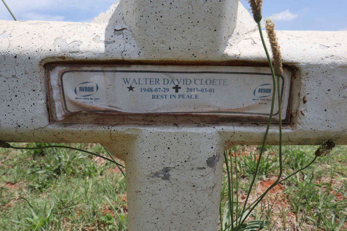 CLOETE Walter David 1948-2019
