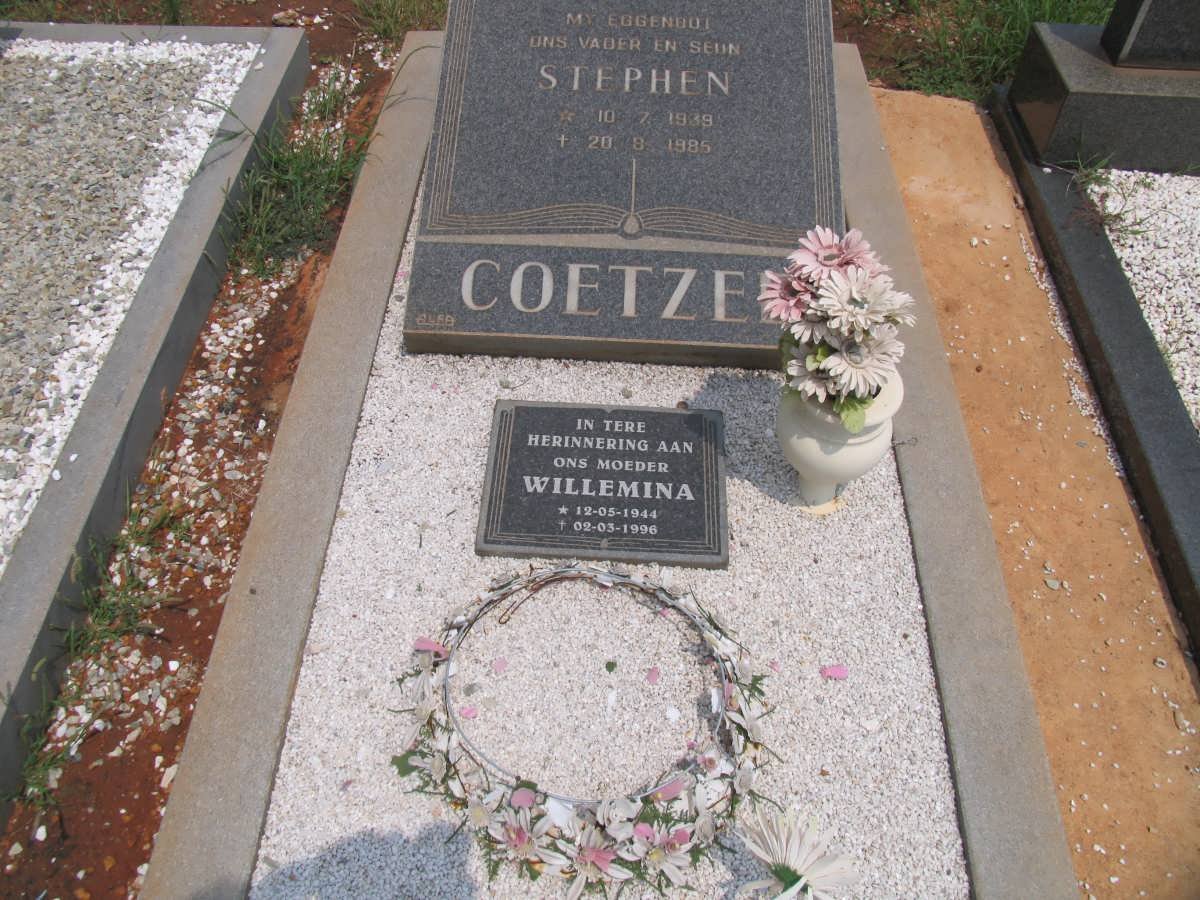 COETZEE Stephen 1939-1985 &amp; Wilhelmina 1944-1996