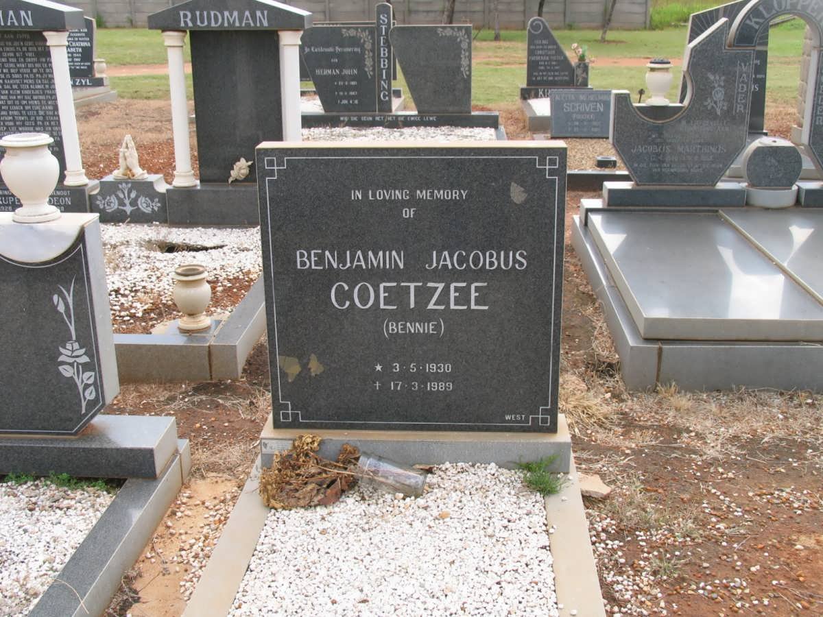 COETZEE Benjamin Jacobus 1930-1989