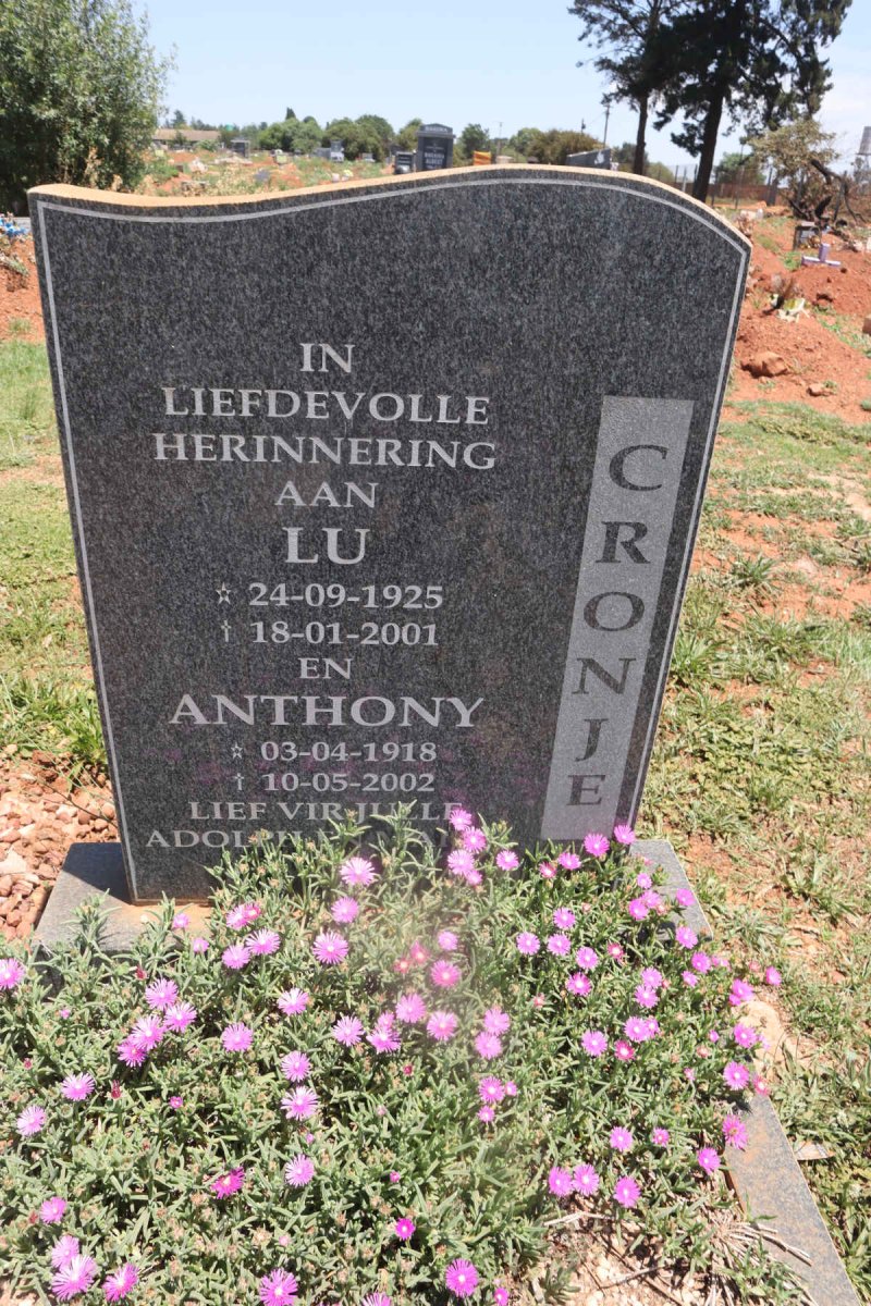 CRONJE Anthony 1918-2002 & Lu 1925-2001