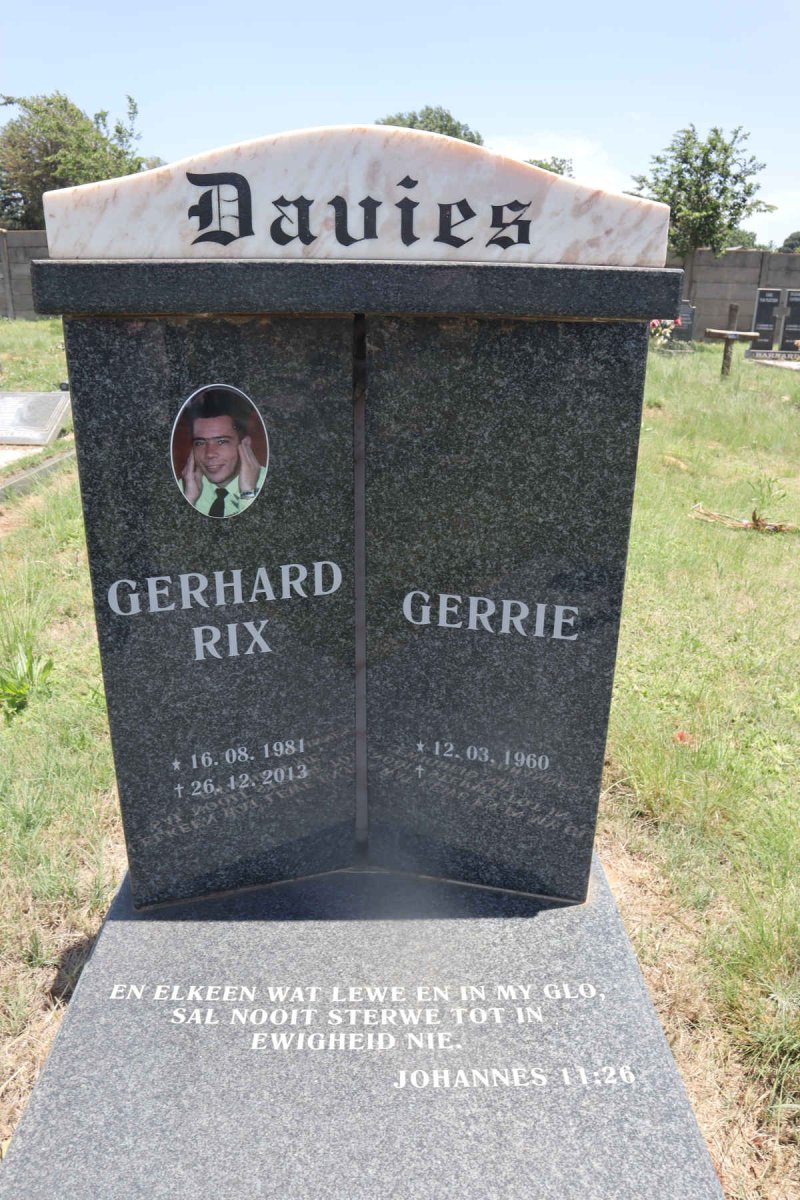 DAVIES Gerrie 1960-  :: DAVIES Gerhard Rix 1981-2013
