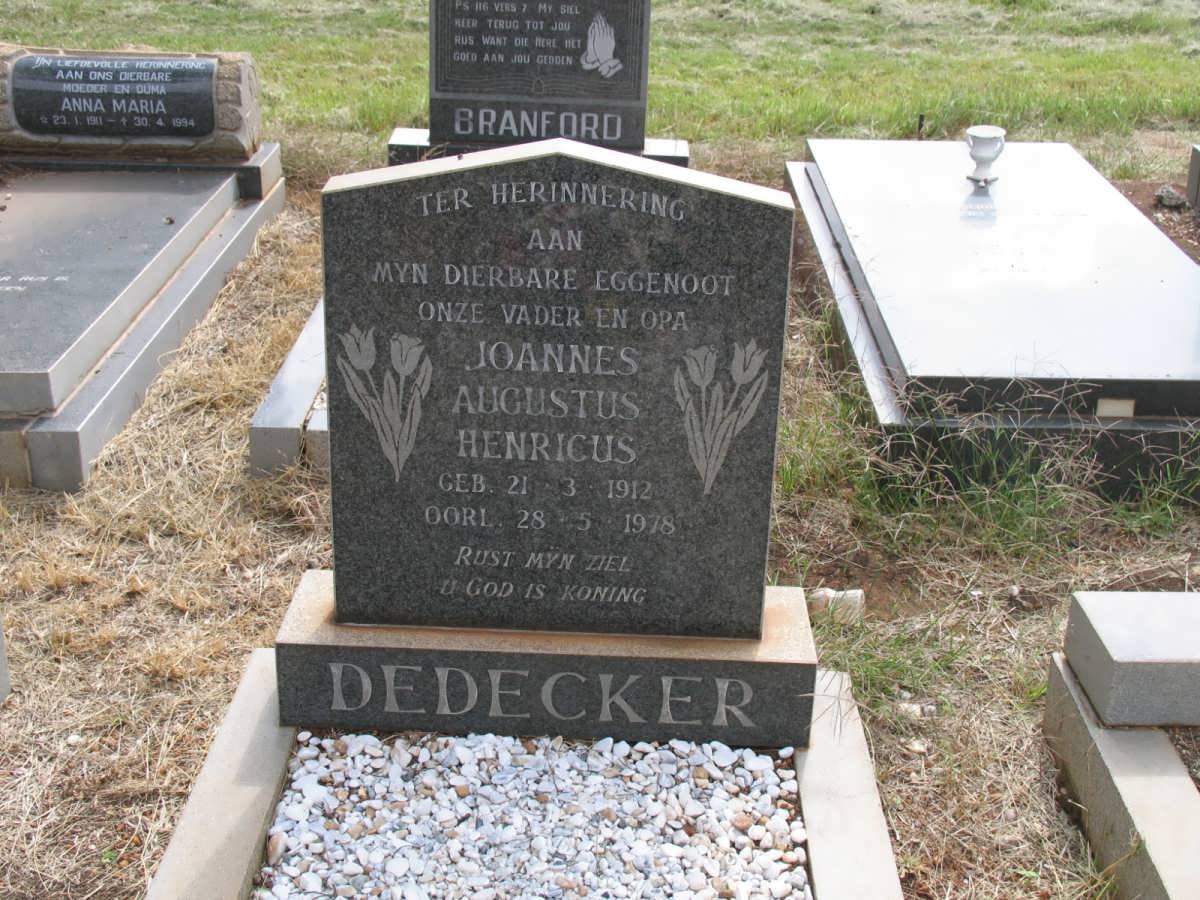 DEDECKER Joannes Augustus Henricus 1912-1978