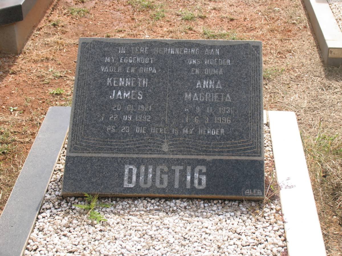 DUGTIG Kenneth James 1921-1992 &amp; Anna Magrieta 1931-1996