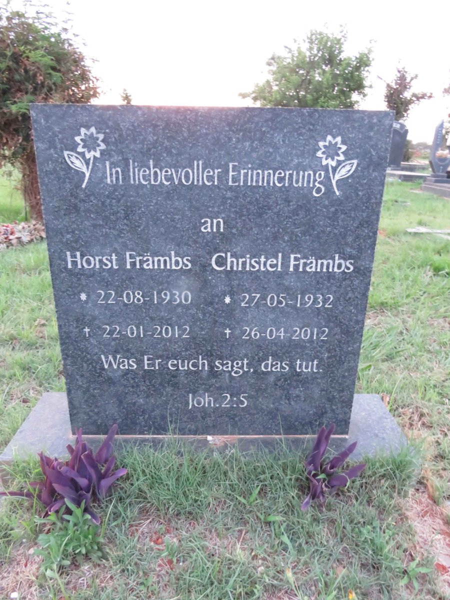 FRAMBS Horst 1930-2012 & Christel 1932-2012
