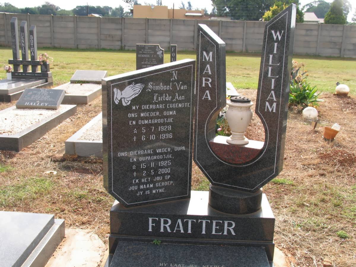 FRATTER William 1925-2000 &amp; Mara 1928-1996