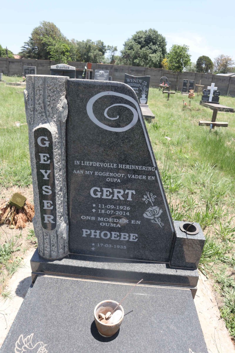 GEYSER Gert 1926-2004 & Phoebe 1935- 
