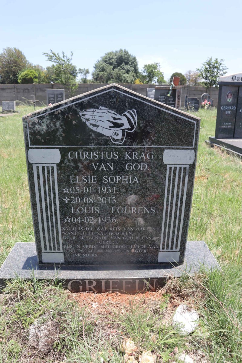 GRIFFIN Louis Lourens 1936- & Elsie Sophia 1931-2013